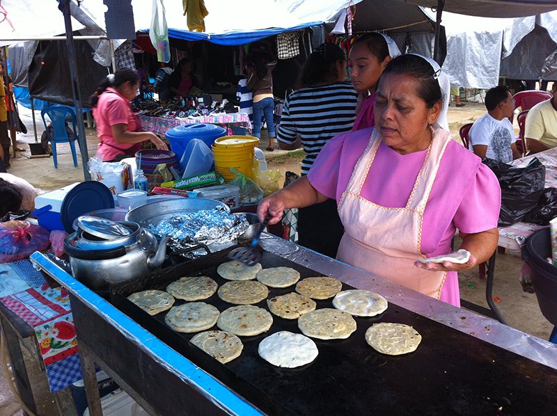 Can't miss pupusas on market day in San Ignacio!