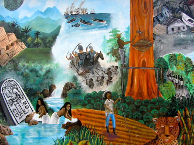 Mural-painting-at-San-Ignacio-Belize