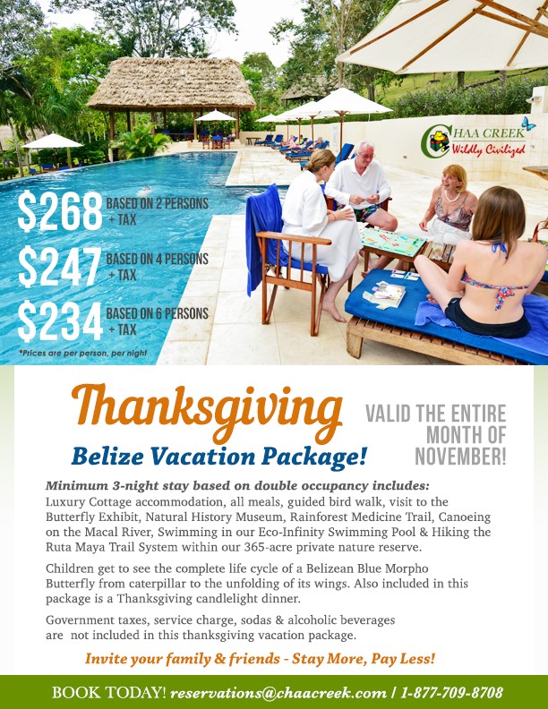 The Best Belize Thanksgiving Vacation Package!