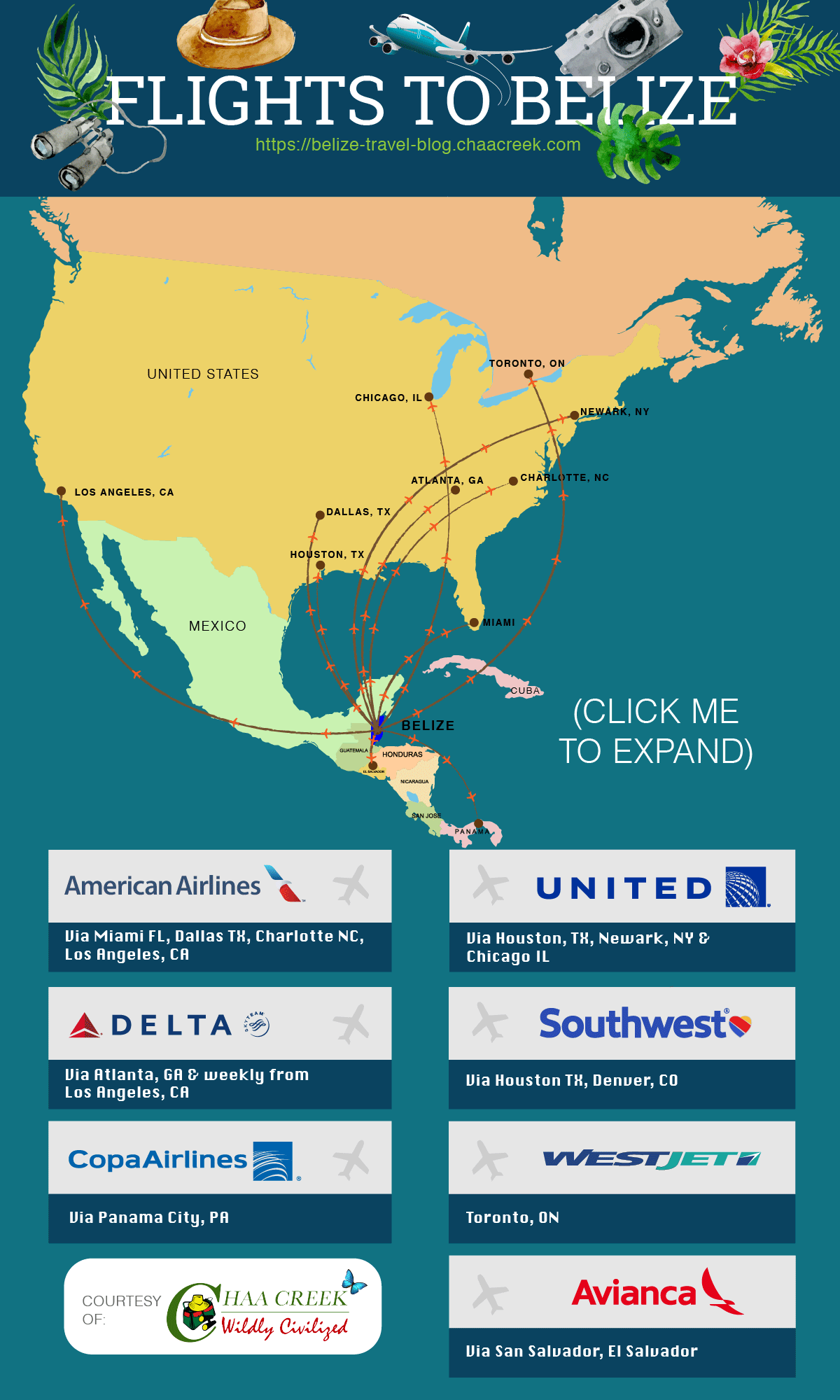 flights_to_belize_infographic_schedule_travel_guide_chaa_creek_expand