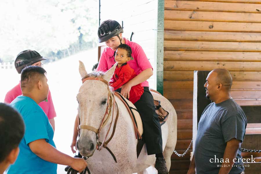 Belize horseback riding with autistic kids at Chaa Creek