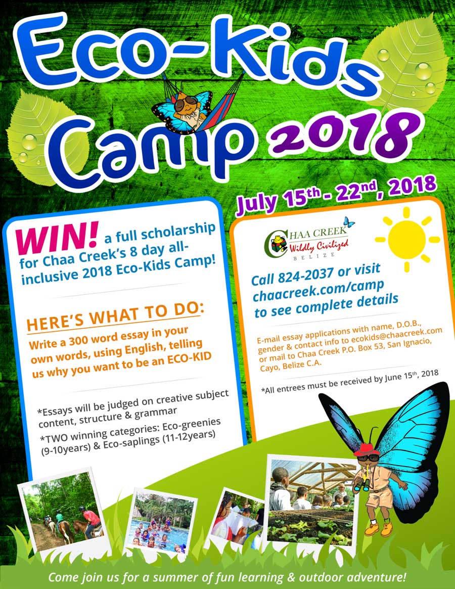 Eco Kids Summer Camp Chaa Creek 2018 Flyer New