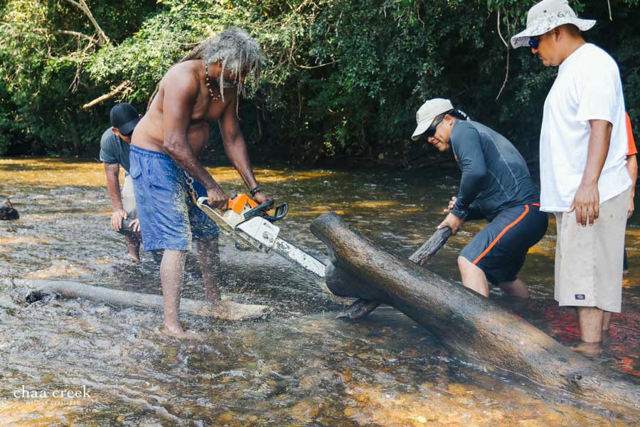 chaa creek belize river cleanup may 2018