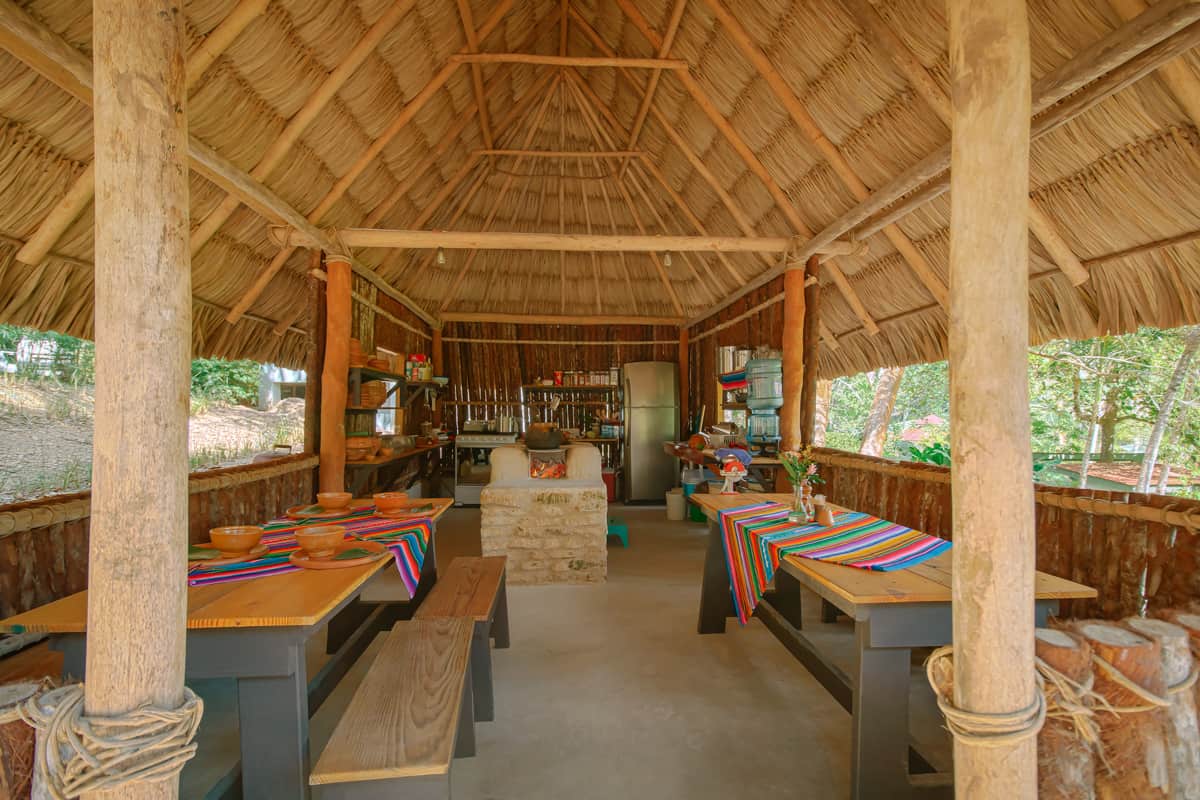 chaa creek open hearth belize cooking classes hut interior