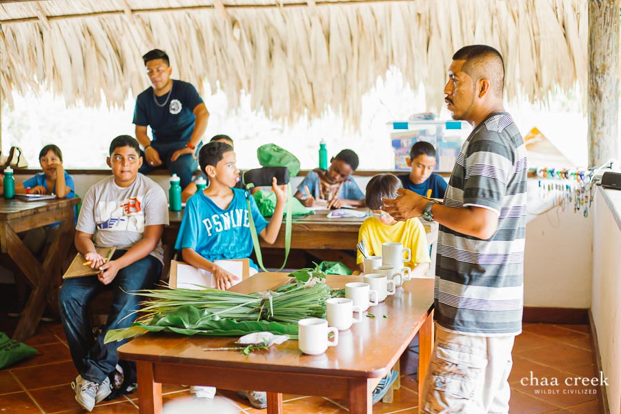 chaa creek eco kids camp 2019 day 4 explaining maya medicine