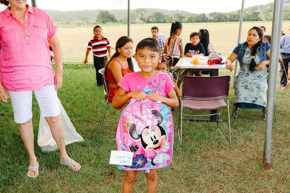 chaa creek corozalito funday girl posing with school bag