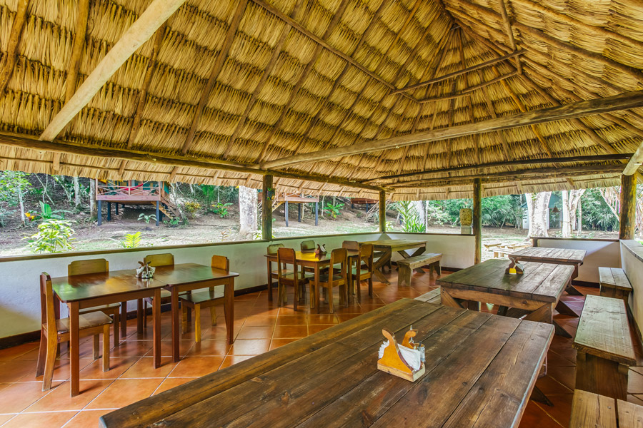 belize rainforest retreat restaurant palapa interior