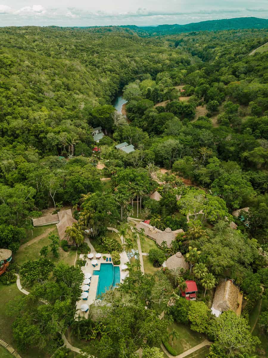 belize jungle resort chaa creek property aerial