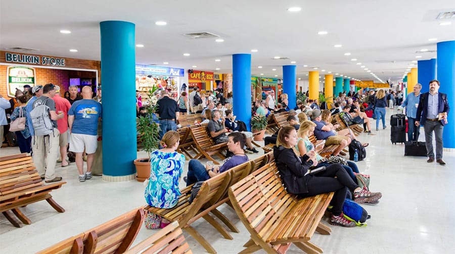 belize philip goldson international airport interior waiting area