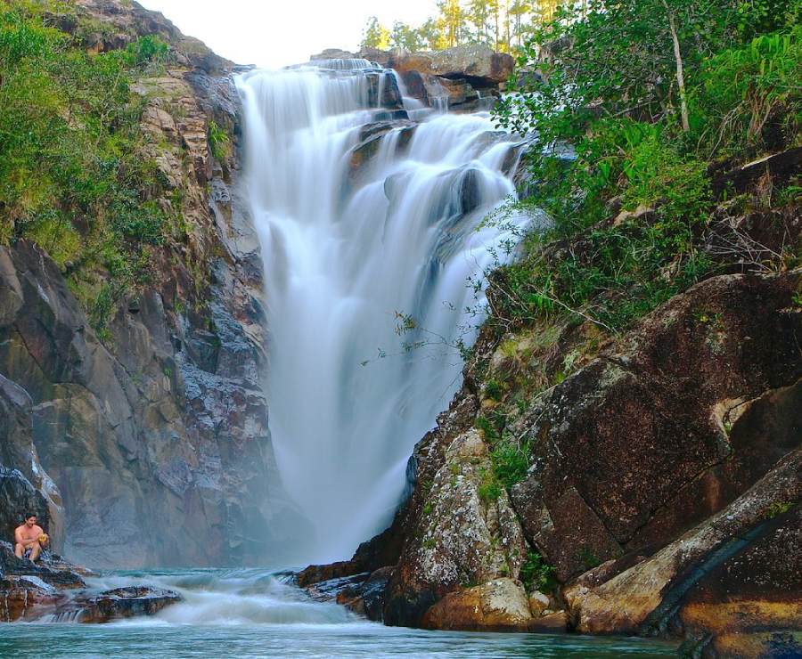 photo of big rock waterfalls in mountain pine ridge, Cayo, Belize, Central America