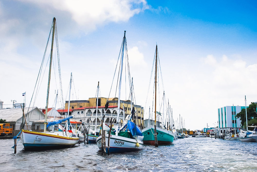 Belize city sailboat harbor