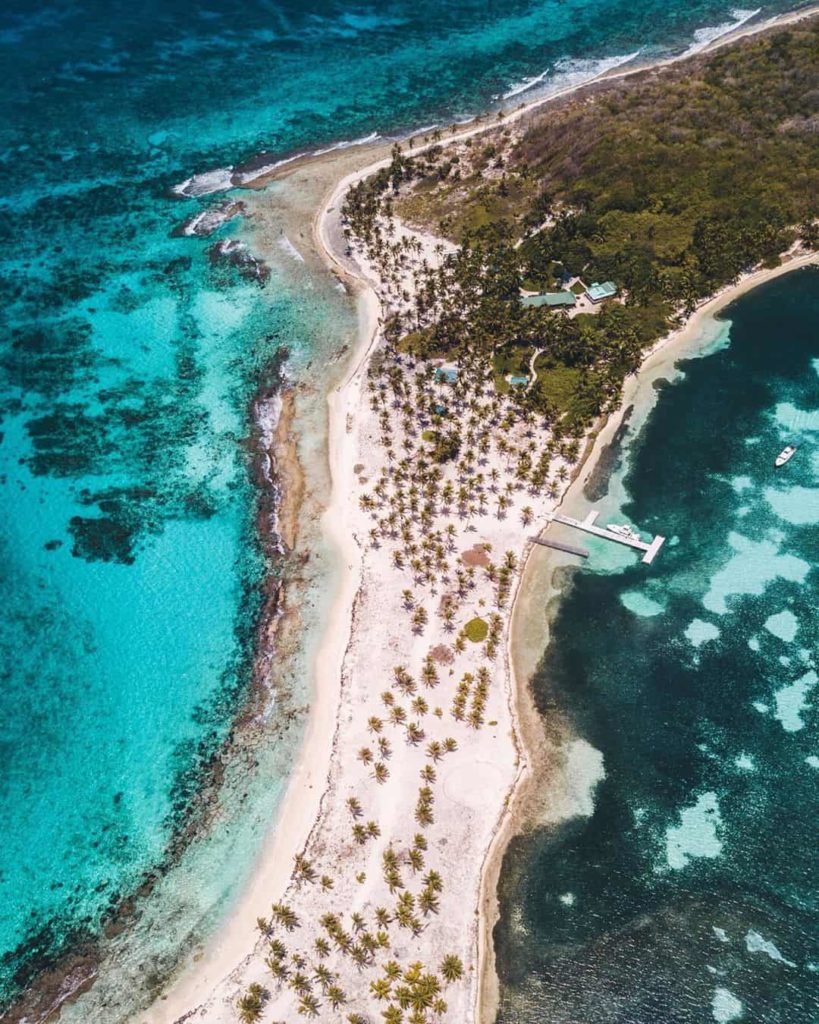 Belize lighthouse reef aerial beach photo