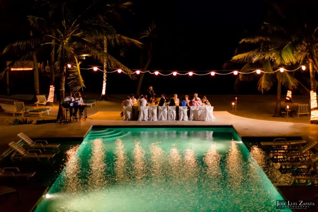 destination weddings in belize victoria house night dining setting