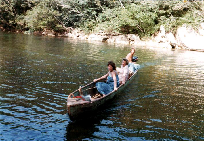 dugout canoe used by the Flemings to travel to Chaa Creek via the Macal River