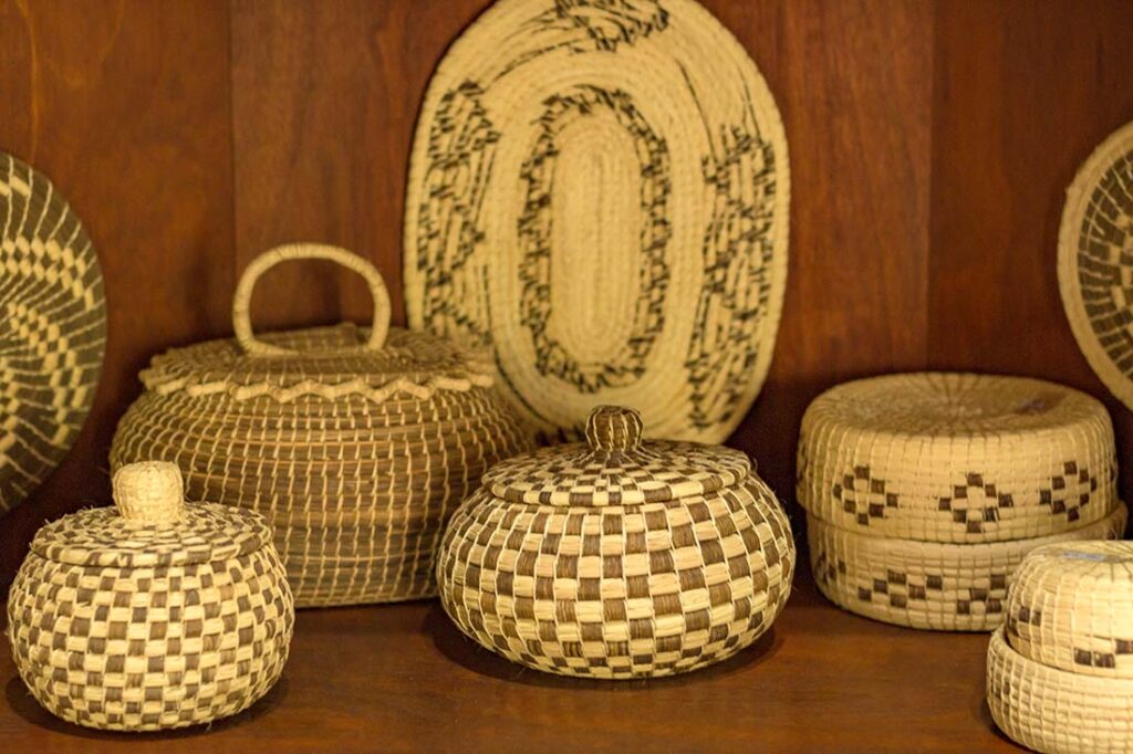 belize woven baskets at Chaa Creek gift shop